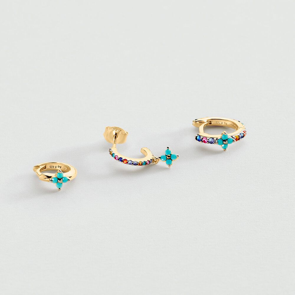 Hoop piercing MIX& MATCH - Multicolor / Gold - Genuine silver  | Agatha