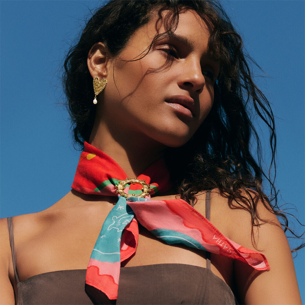Scarf PANGEA - Pink / Blue - Accessories  | Agatha