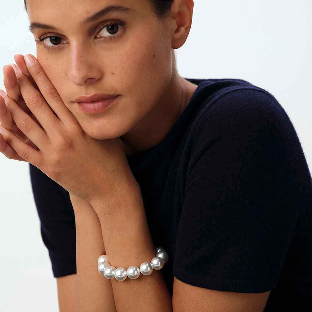 Link bracelet PALAIS ROYAL - Pearl / Gold - Bracelets  | Agatha