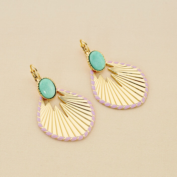 Long earrings ARLEQUIN - Amazonite - All jewellery  | Agatha