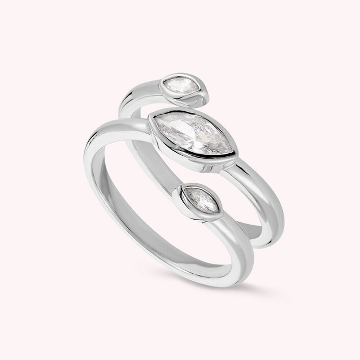 Large ring BOTANIC - Crystal / Silver - All jewellery  | Agatha