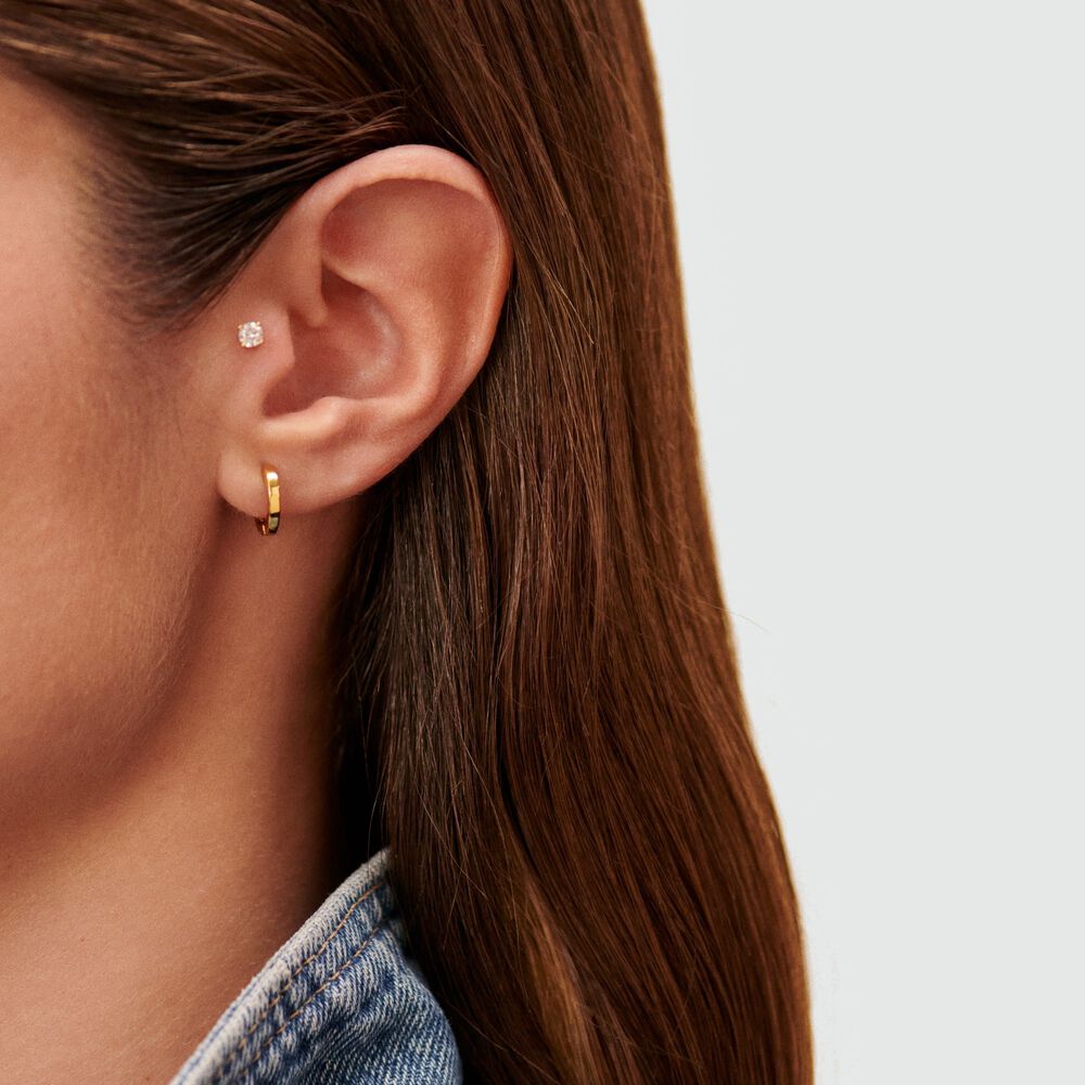 Piercing Helix & Tragus PAULA - Crystal / Golden - Genuine silver  | Agatha