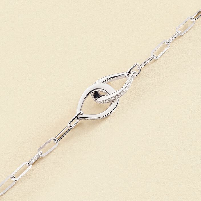 Link bracelet GEMINI - Crystal / Silver - All jewellery  | Agatha