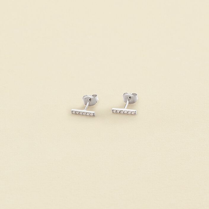 Stud earrings BARSHINE - Crystal / Silver - All earings  | Agatha