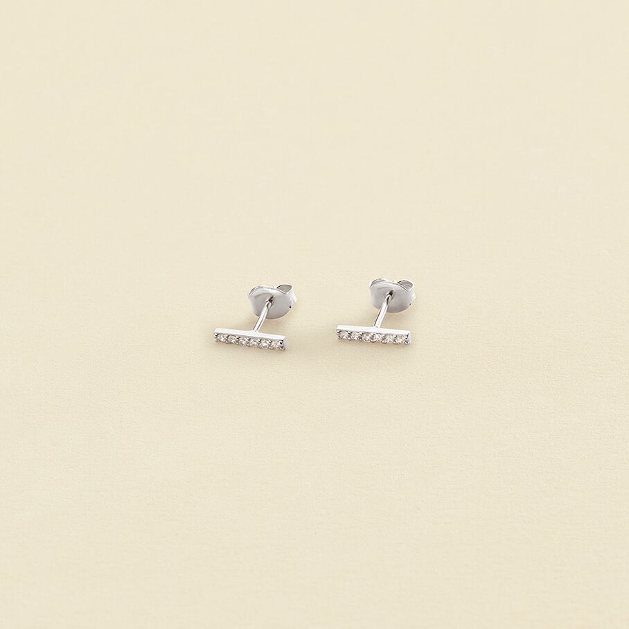 Stud earrings BARSHINE - Crystal / Silver - All earings  | Agatha