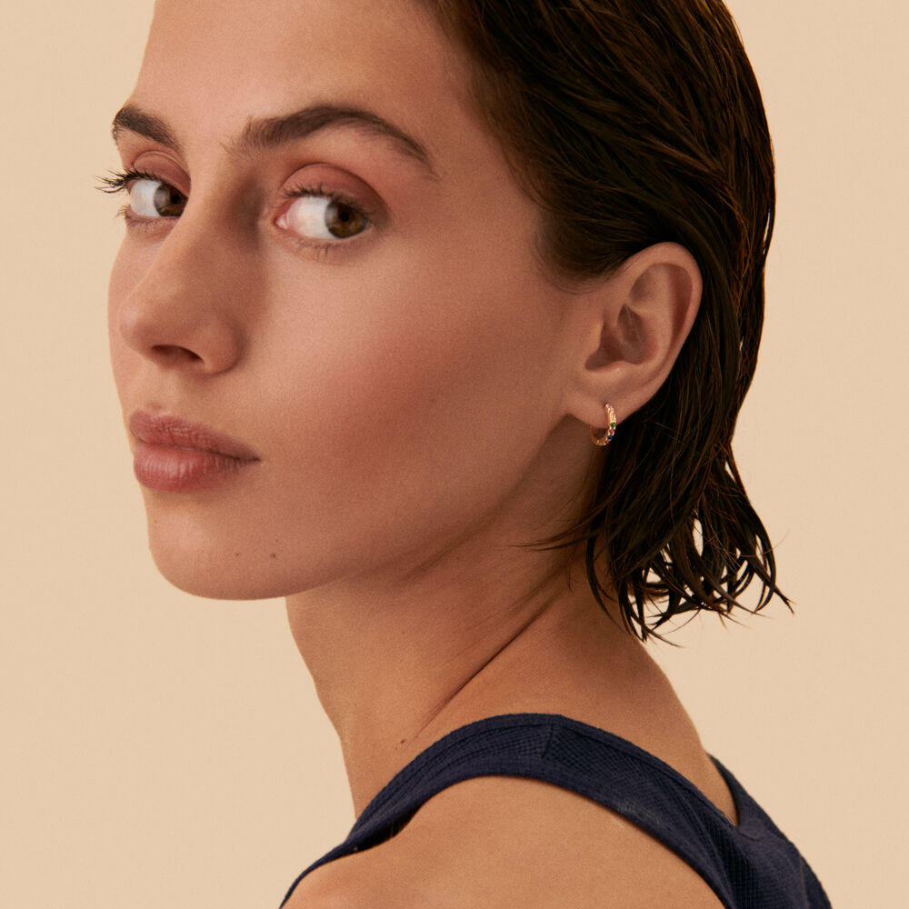 Hoop piercing COLORFUL - Multicolor / Gold - Hoop piercing  | Agatha