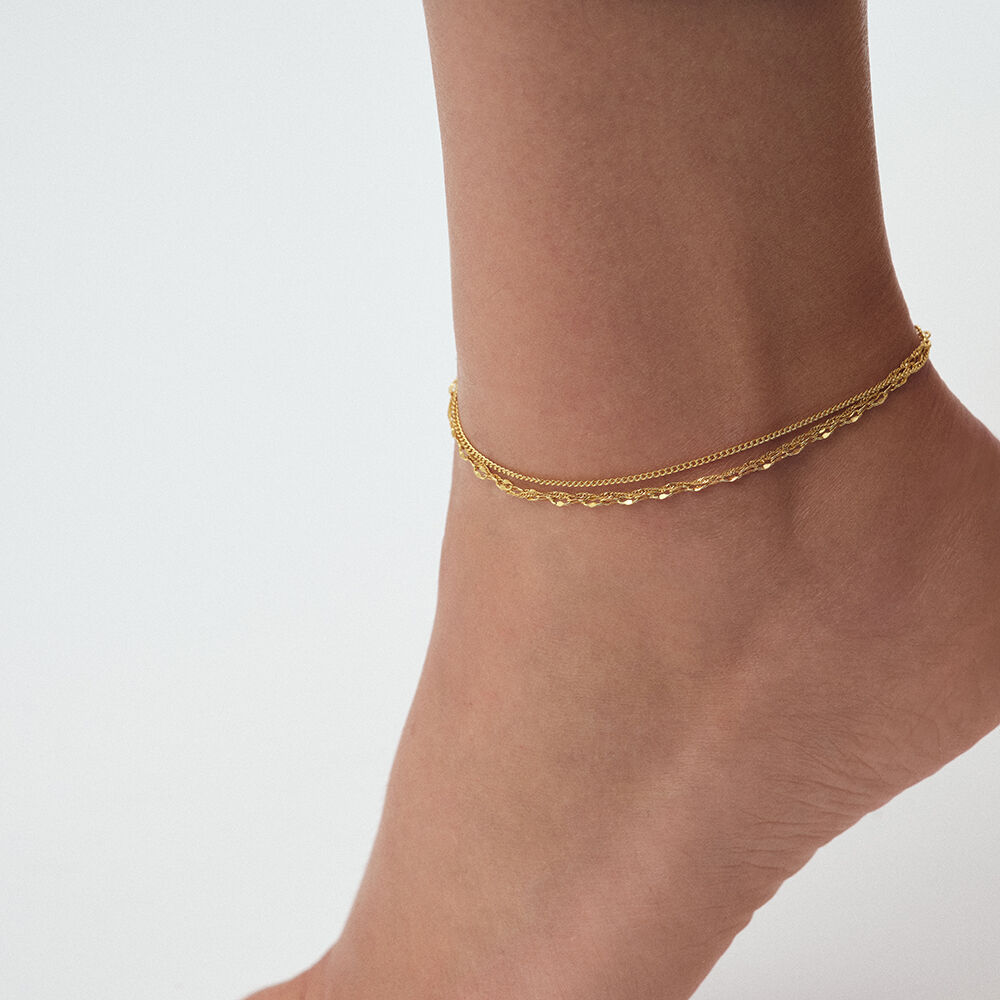 Ankle chain TRIO - Golden - Ankle chain  | Agatha