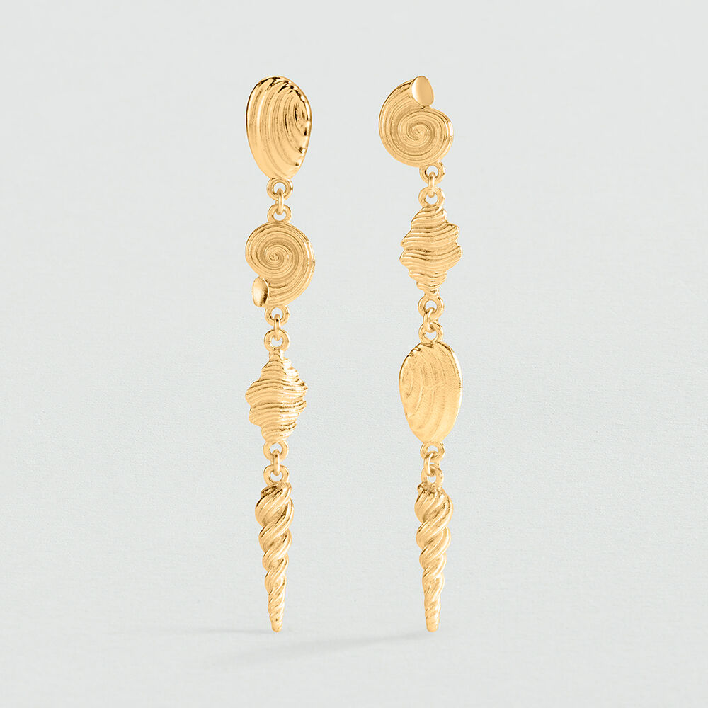Long earrings CALYPSO - Golden - Earrings  | Agatha