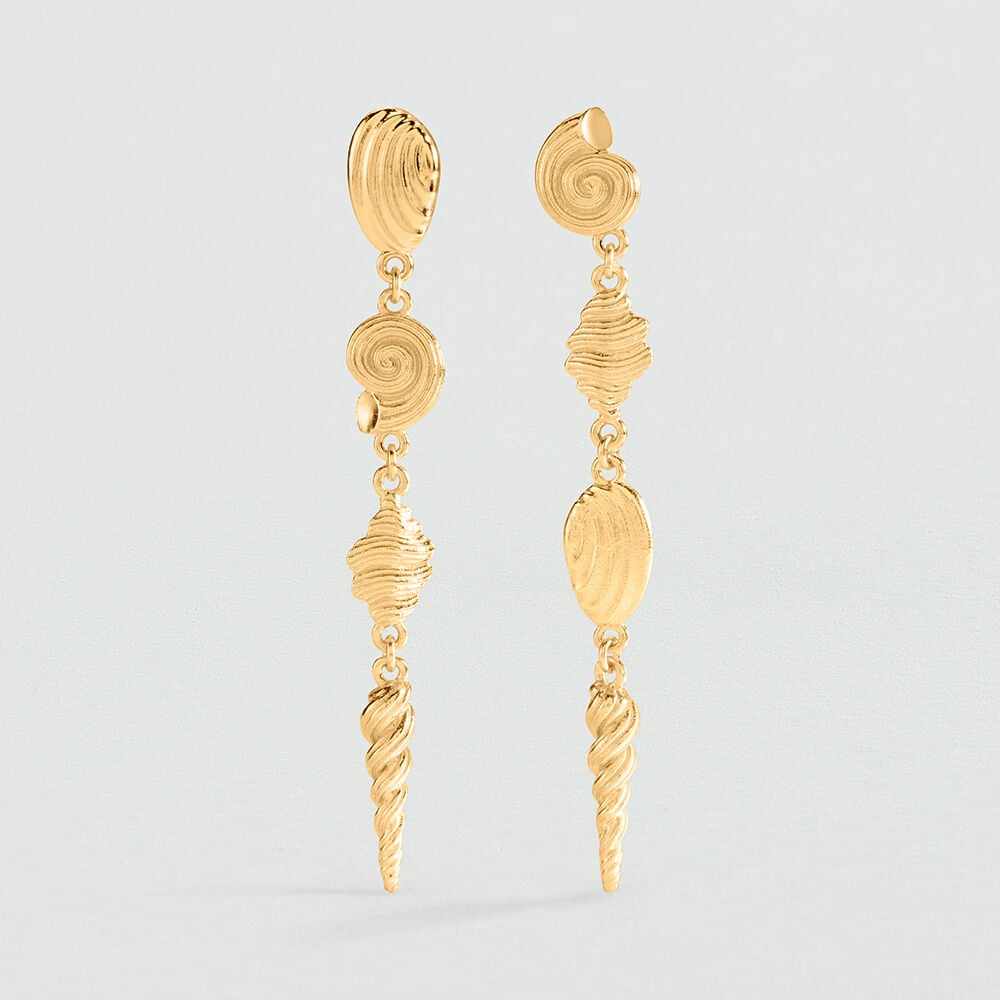 Long earrings CALYPSO - Golden - Earrings  | Agatha