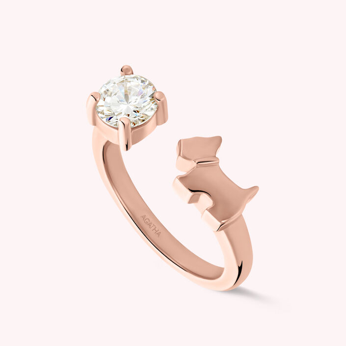 Thin ring BARBARA - Crystal / Pink - All jewellery  | Agatha