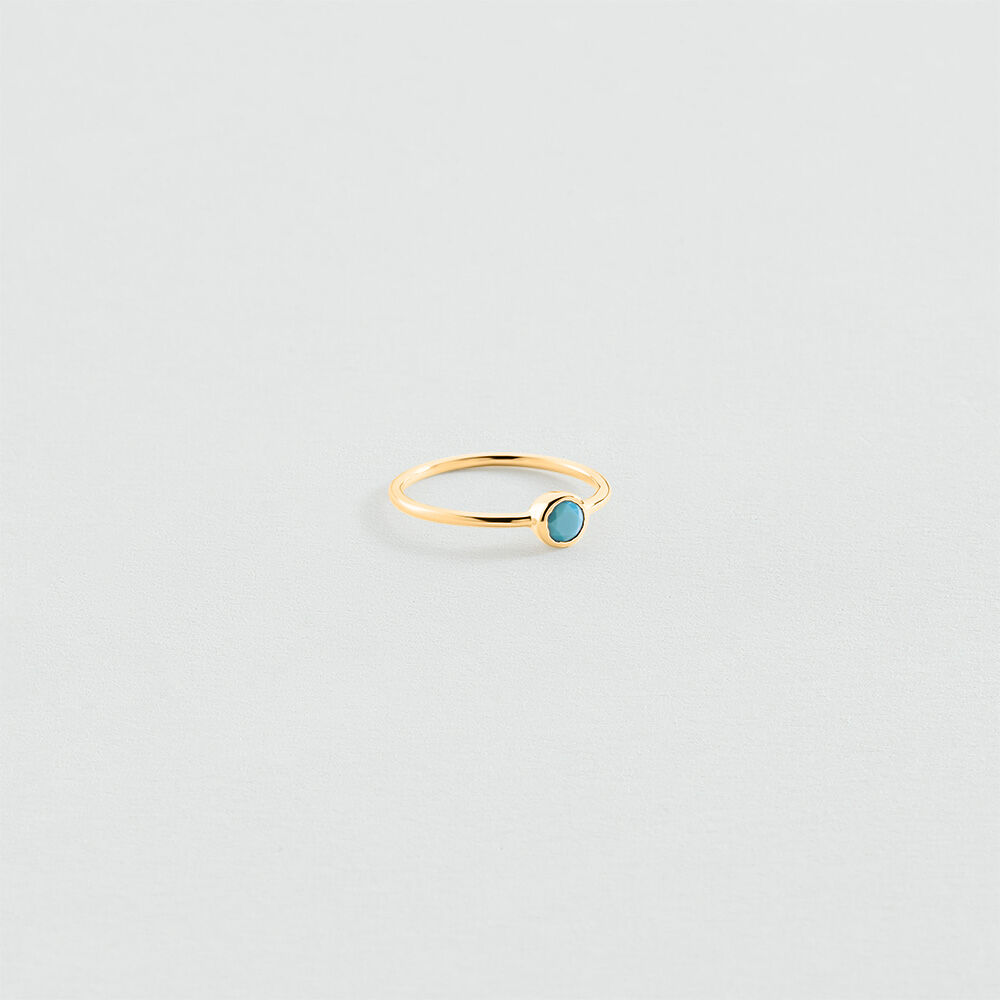 Thin ring ROUND CANDY - Turquoise / Gold