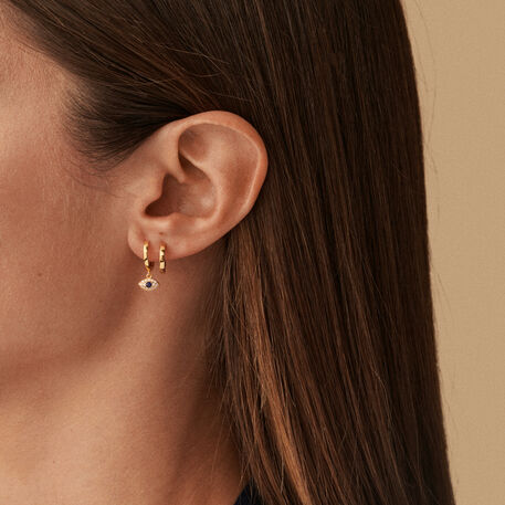Hoop piercing NAZAR - Crystal / Golden - All jewellery  | Agatha