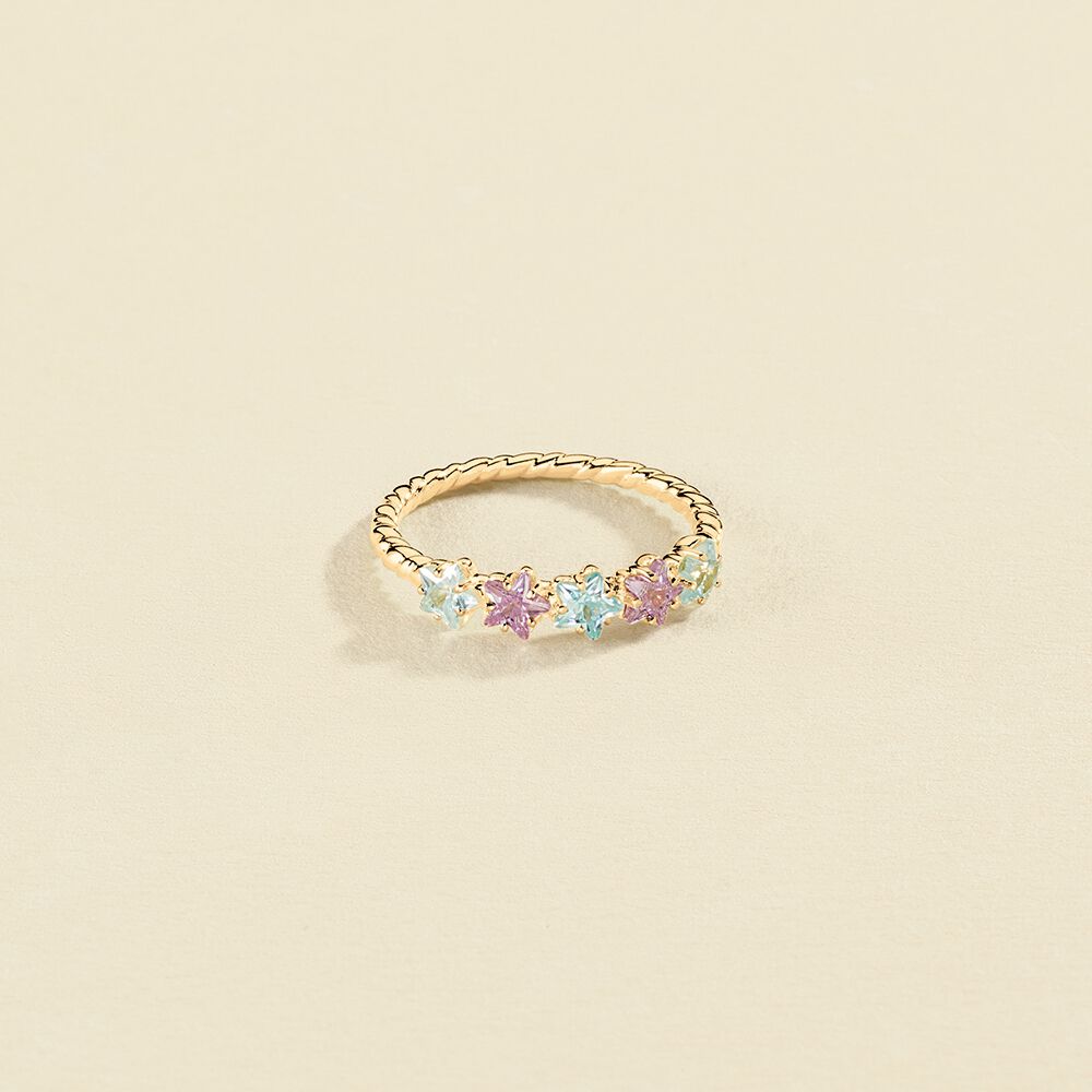 Thin ring SPACEAG - Multicolor / Gold - All jewellery  | Agatha