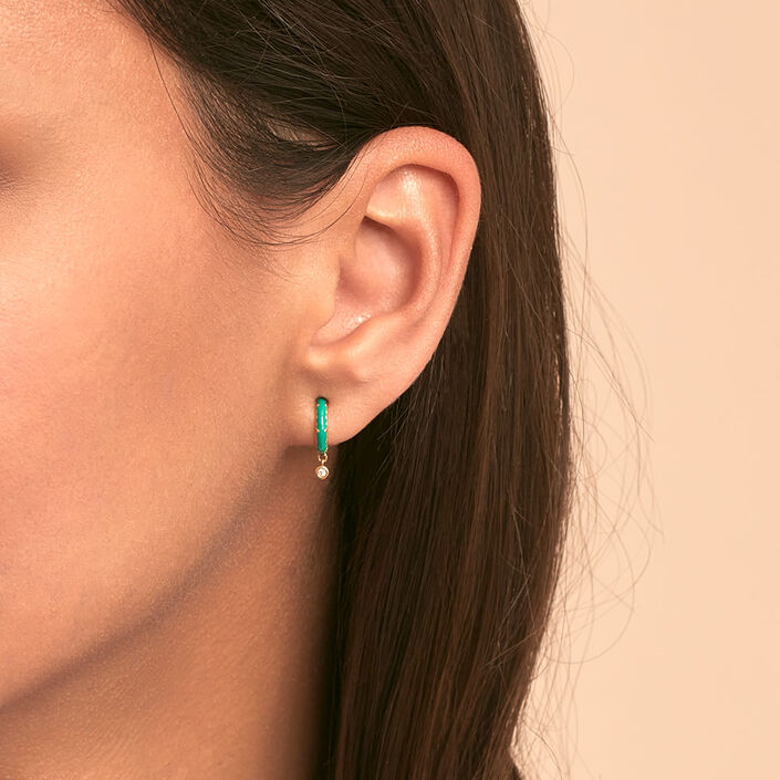 Hoop piercing JUNGLY - Green / Golden - All jewellery  | Agatha
