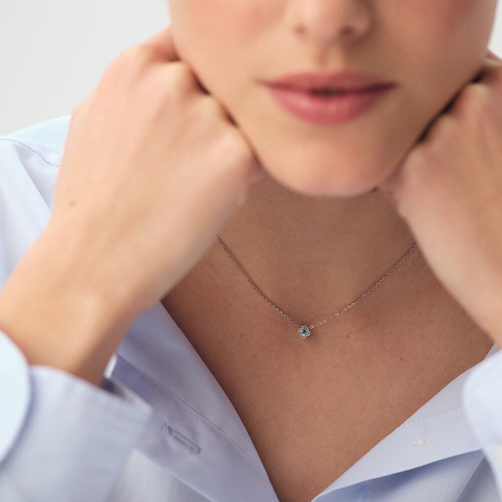 Choker necklace BELOVED - Turquoise / Silver - Genuine silver  | Agatha