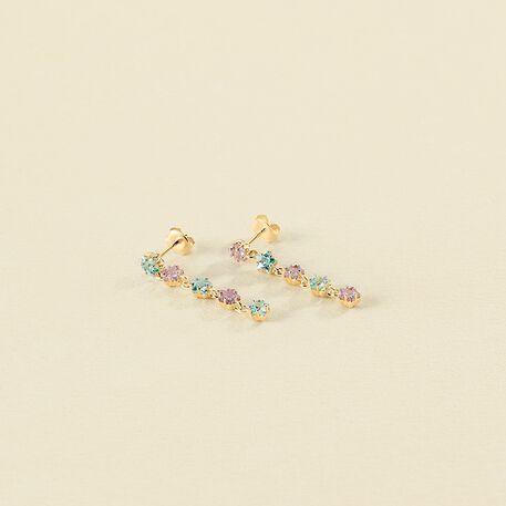 Long earrings SPACEAG - Multicolor / Gold - All jewellery  | Agatha
