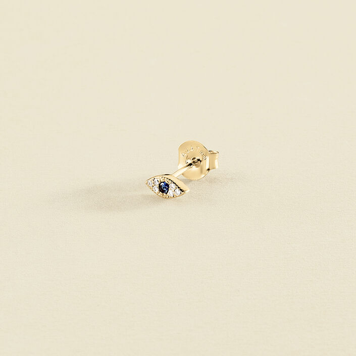 Piercing stud AZUL - Blue / Gold - All jewellery  | Agatha