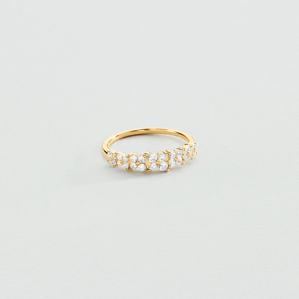Thin ring BELOVED - Crystal / Golden - Beloved  | Agatha