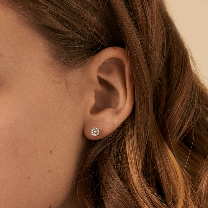 Stud earrings SOL - Crystal / Silver - All earings  | Agatha