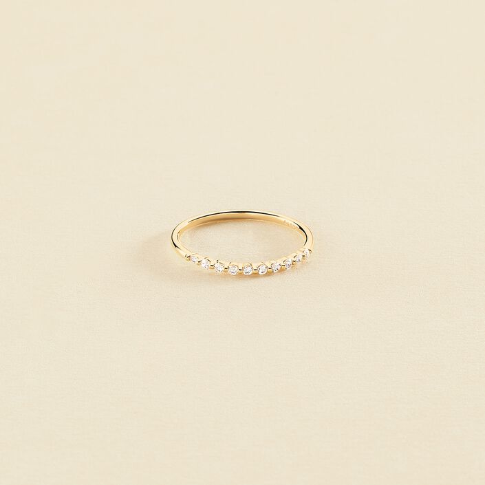 Thin ring BELOVED - Crystal / Gold - All jewellery  | Agatha
