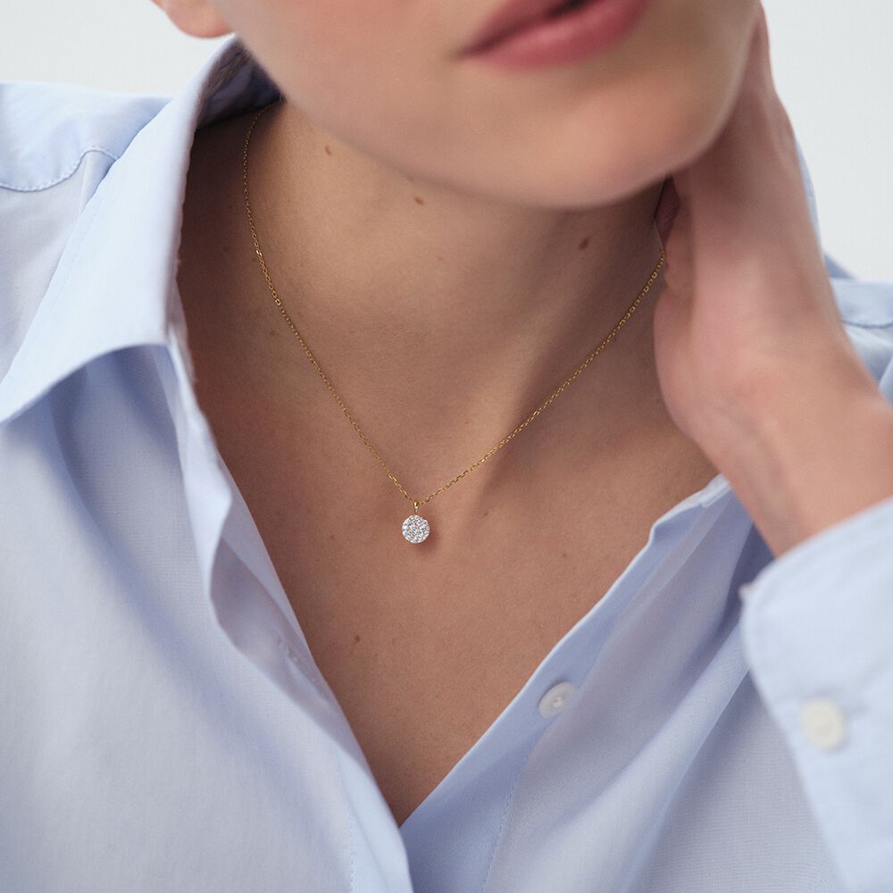 Choker necklace CRYSTAL - Crystal / Golden - Choker necklace  | Agatha