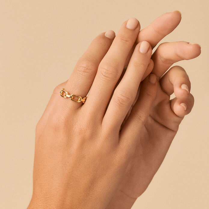 Ajustable ring CHAIN - Golden - Ajustable ring  | Agatha