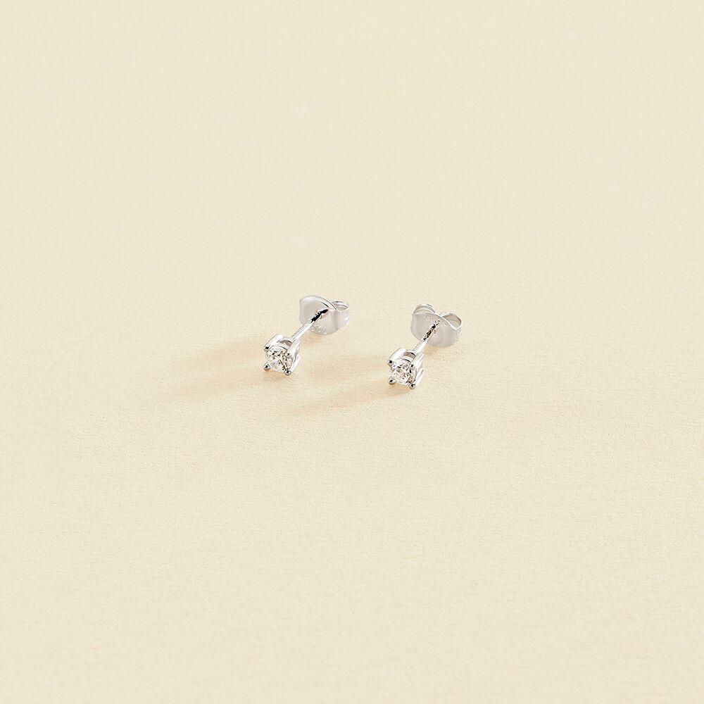 Stud earrings SOL - Crystal / Silver - All earings  | Agatha