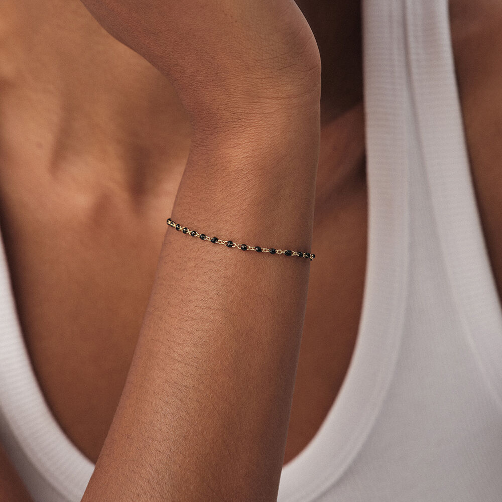 Link bracelet SMARTY - Black / Gold - Bracelets  | Agatha