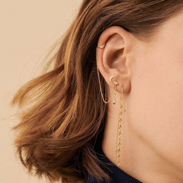 Ear cuff AMAS - Crystal / Gold - All jewellery  | Agatha