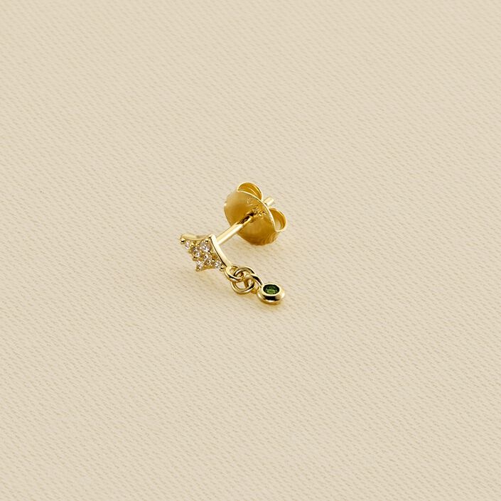 Piercing stud ASTRAL - Green / Golden - All jewellery  | Agatha