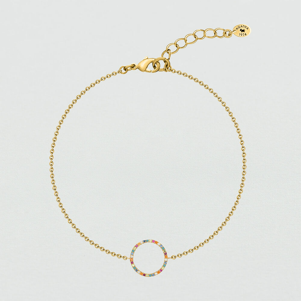 Link bracelet RAINBOWS - Multicolor / Gold - Bracelets  | Agatha