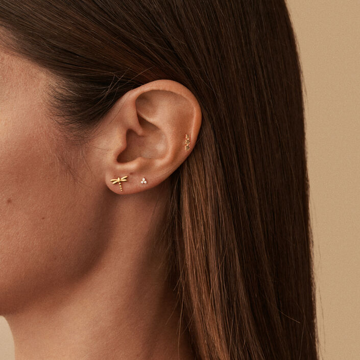 Piercing stud LIBELULA - Golden - All jewellery  | Agatha