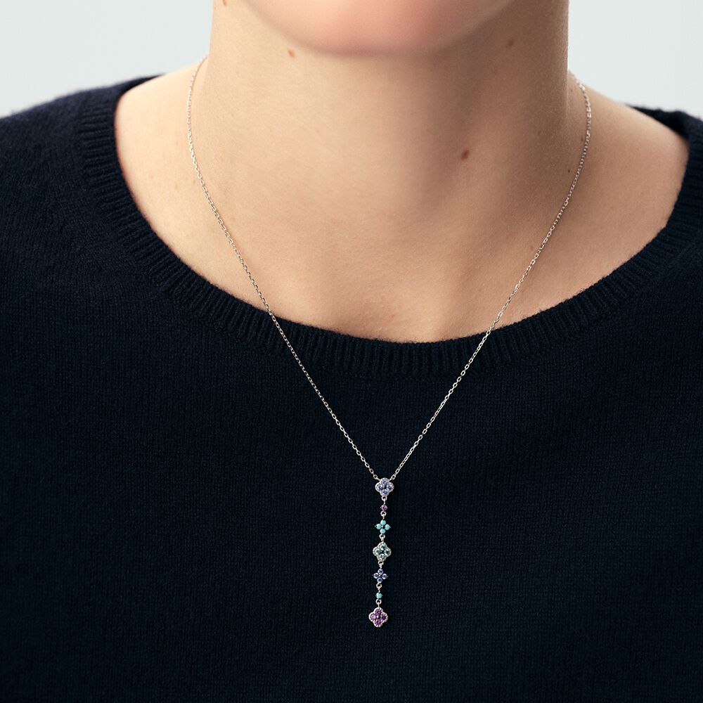 Choker necklace BELOVED - Multicolor / Silver - Genuine silver  | Agatha