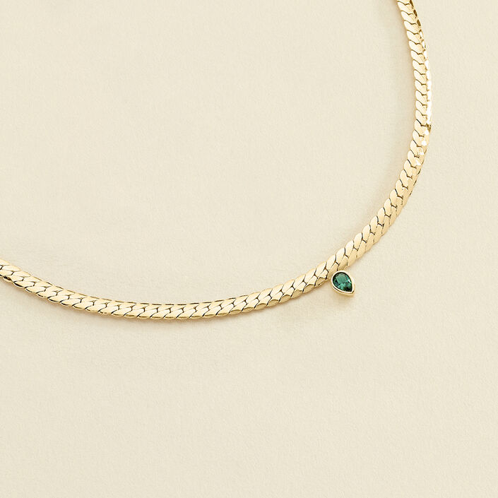 Choker necklace NEITH - Green / Gold - All jewellery  | Agatha