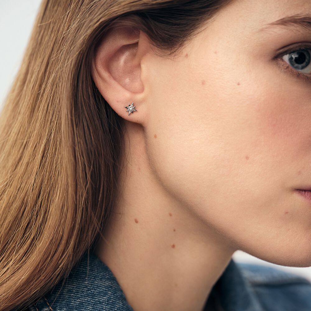 Stud earrings OURSE - Crystal / Silver - Genuine silver  | Agatha