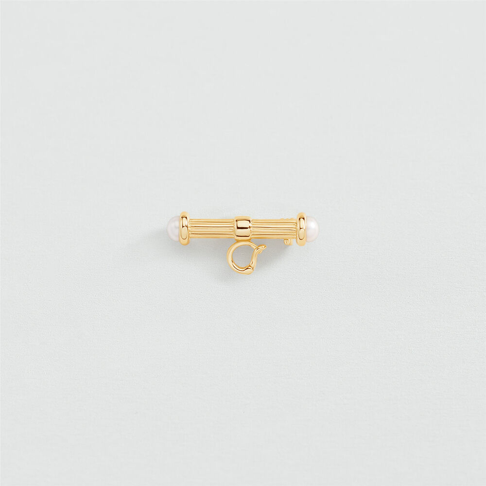Brooch T-BAR - White / Gold