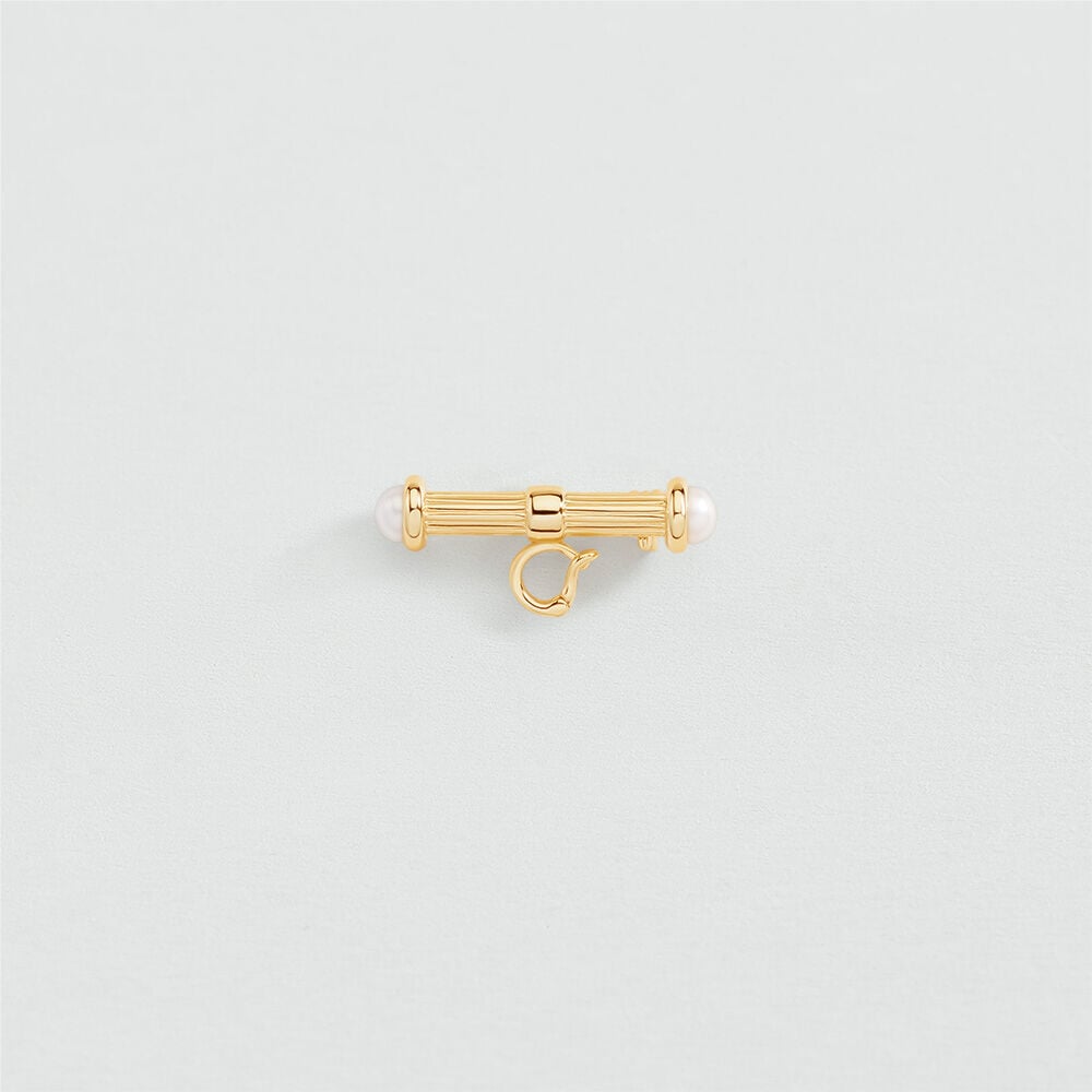 Brooch T-BAR - White / Gold - Brooches  | Agatha