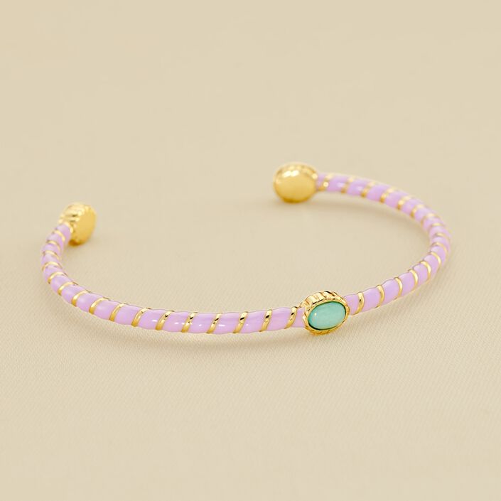 Bangle ARLEQUIN - Mauve / Goden - All jewellery  | Agatha