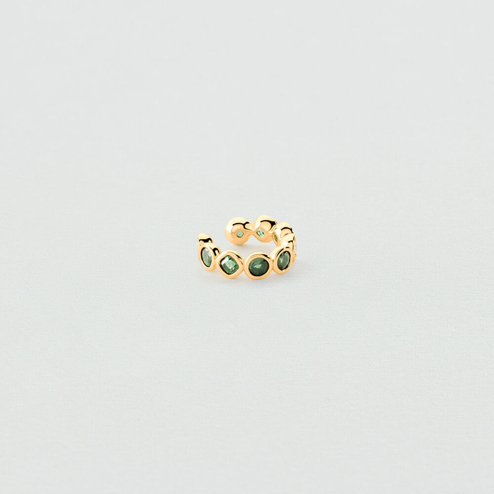 Earcuff SAINT GERMAIN - Green / Golden - Earrings  | Agatha
