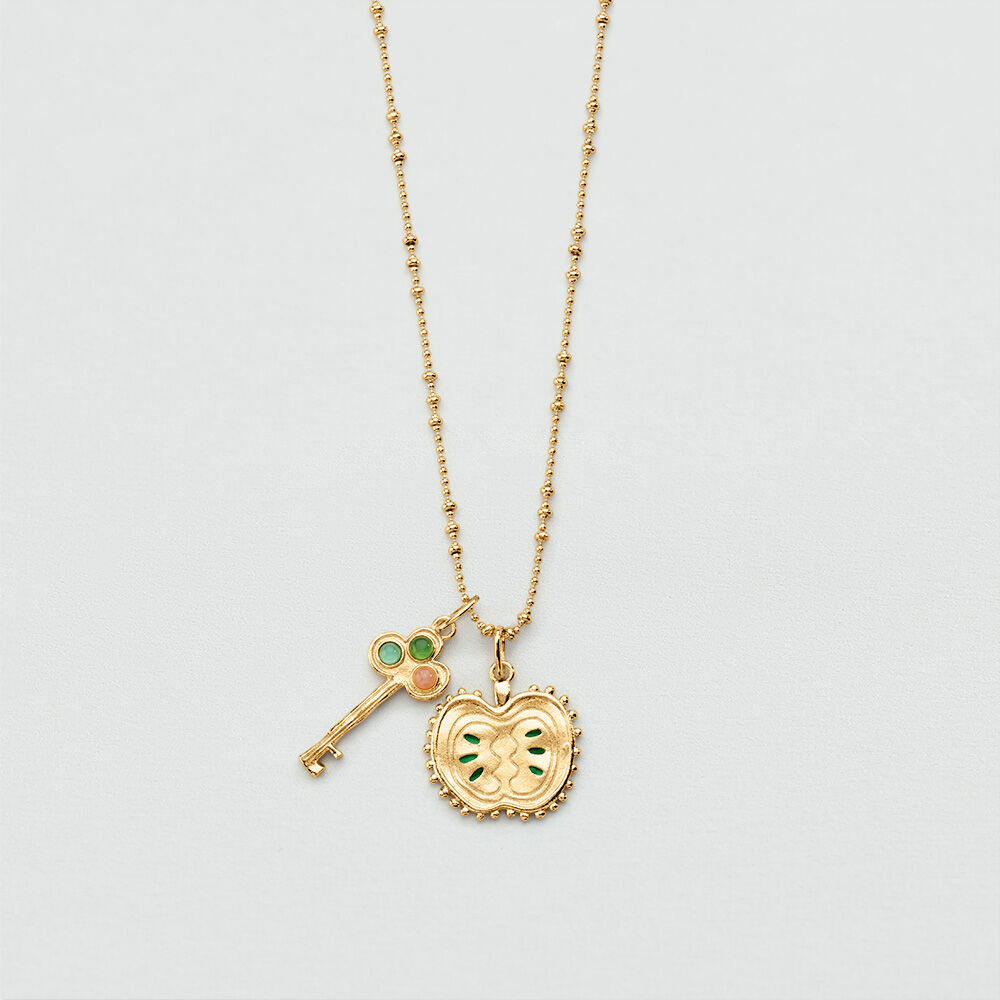 Mid-length necklace PANGEA - Golden / Multicolor - Mid-length necklace  | Agatha