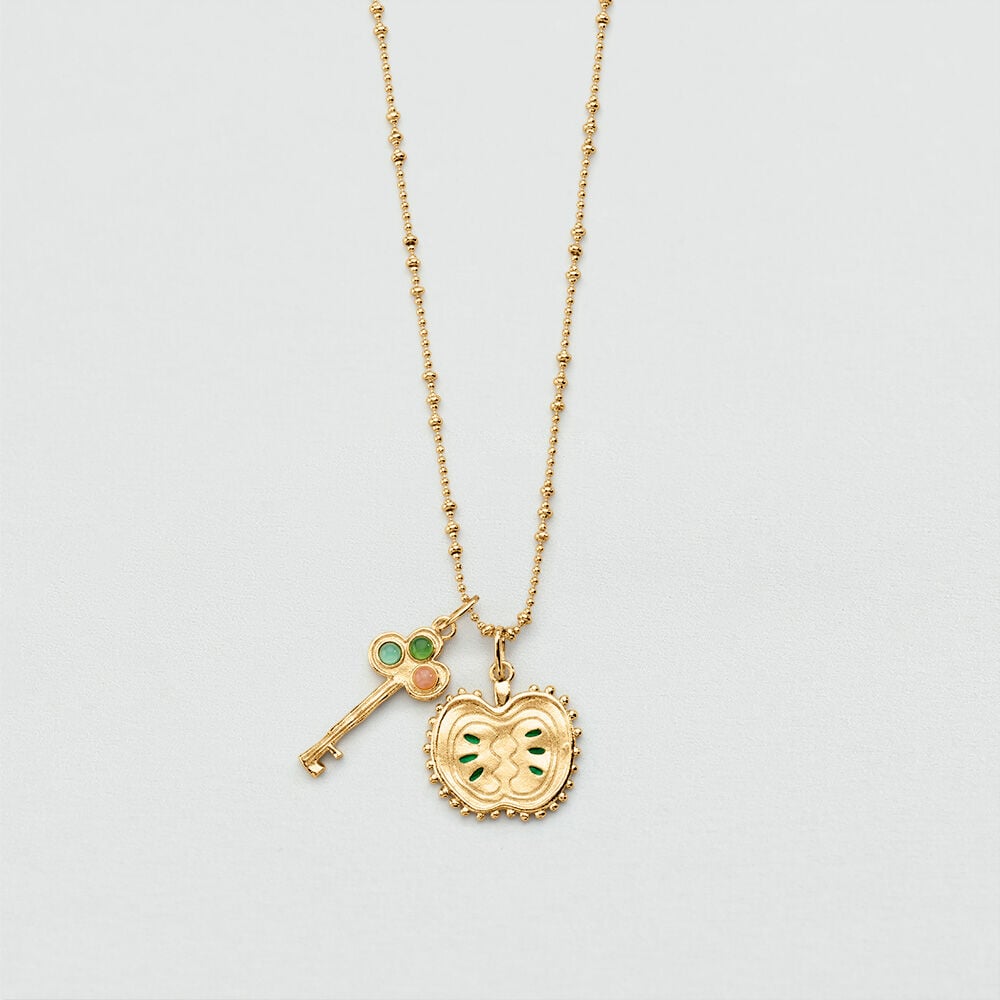 Mid-length necklace PANGEA - Golden / Multicolor - Mid-length necklace  | Agatha