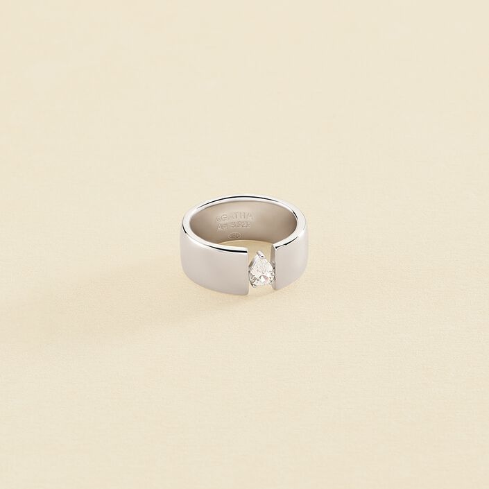 Large ring JADE - Crystal / Silver - All jewellery  | Agatha