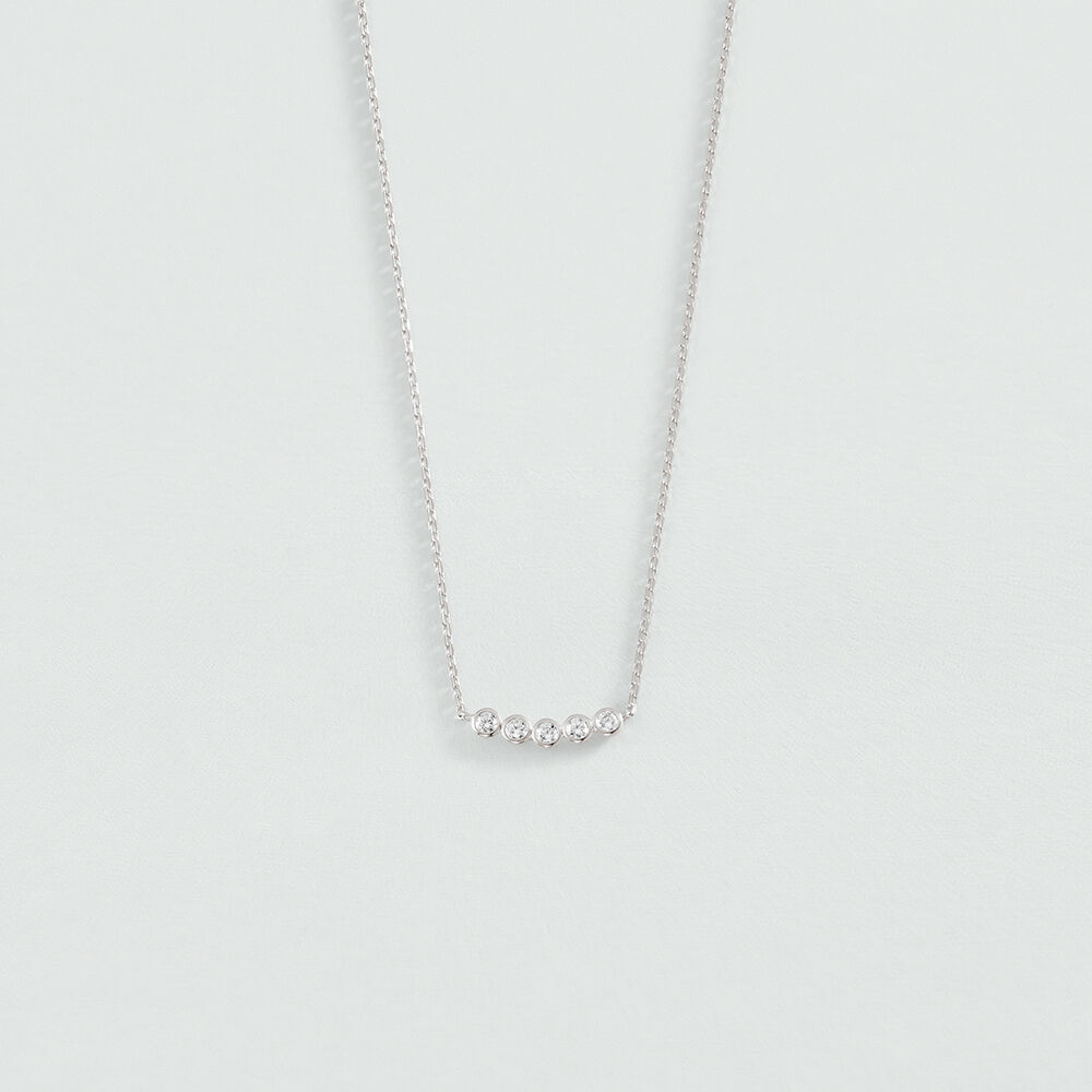 Mid-length necklace OD&Eacute;ON - Crystal / Silver - Mid-length necklace  | Agatha