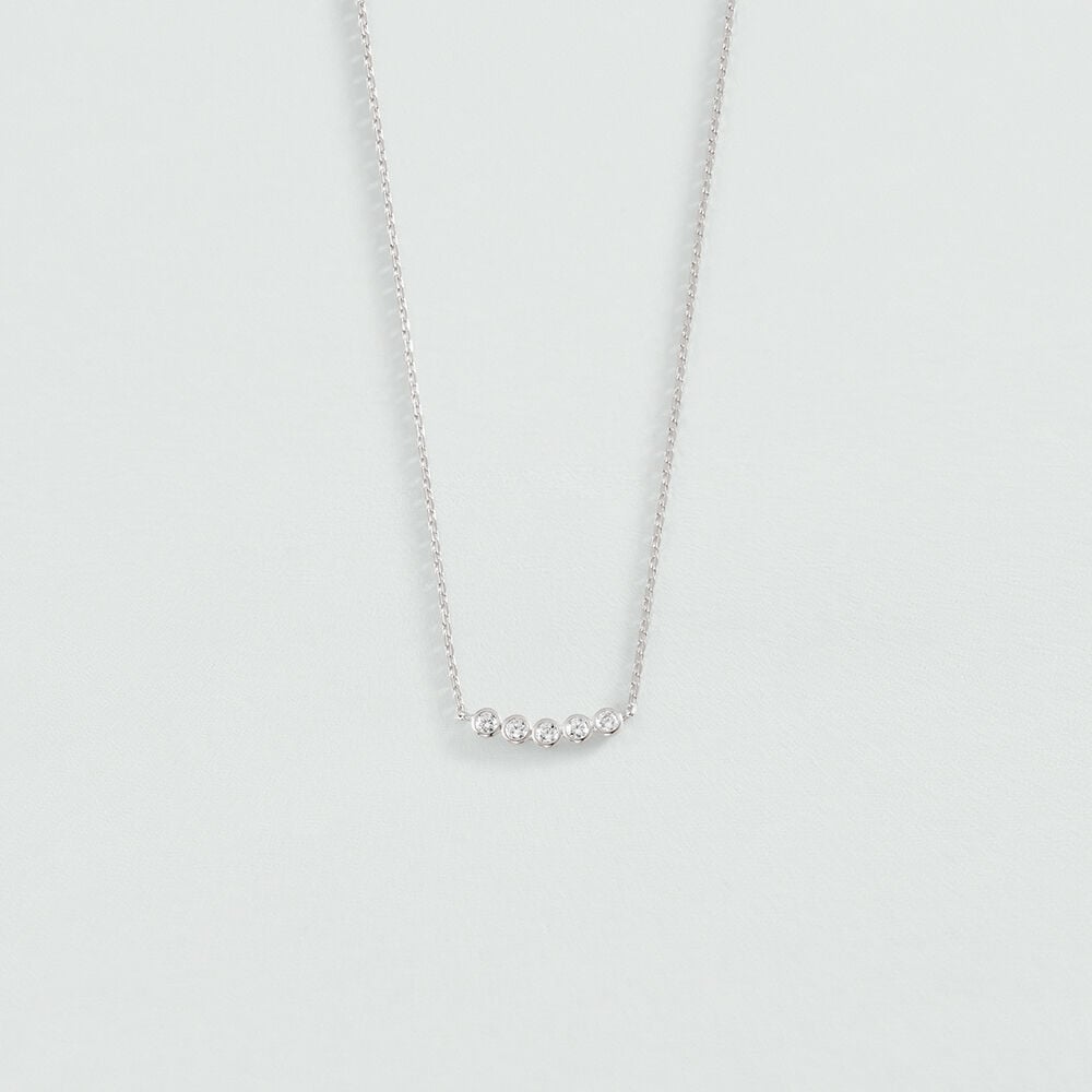 Mid-length necklace OD&Eacute;ON - Crystal / Silver - Mid-length necklace  | Agatha
