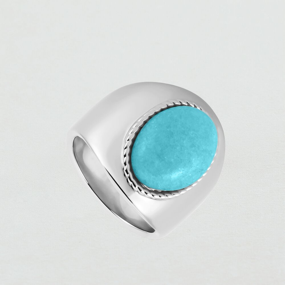 Large ring ALOHA - Turquoise / Silver - Outlet  | Agatha
