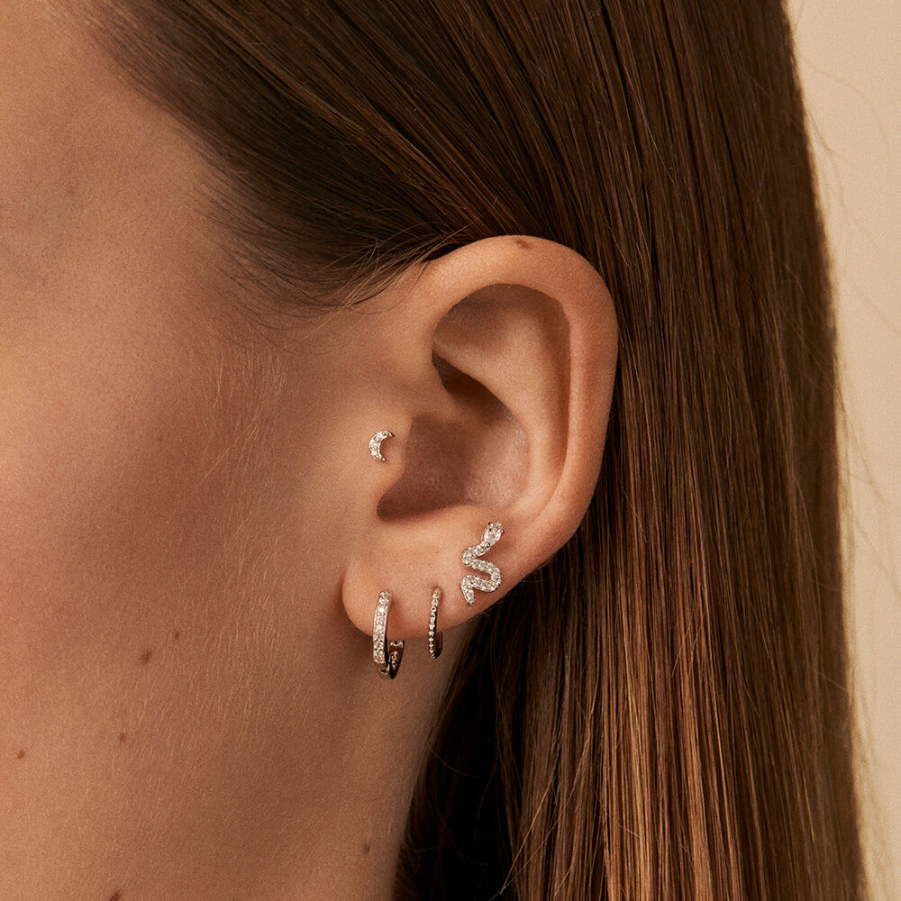 Hoop piercing CRIODIAM - Crystal / Silver - Hoop piercing  | Agatha