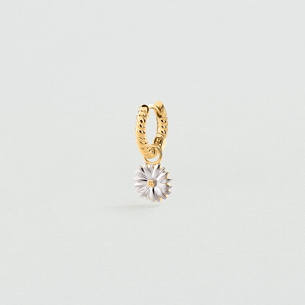 Single hoop earring DAISY MIX & MATCH - Silver / Gold - Genuine silver  | Agatha