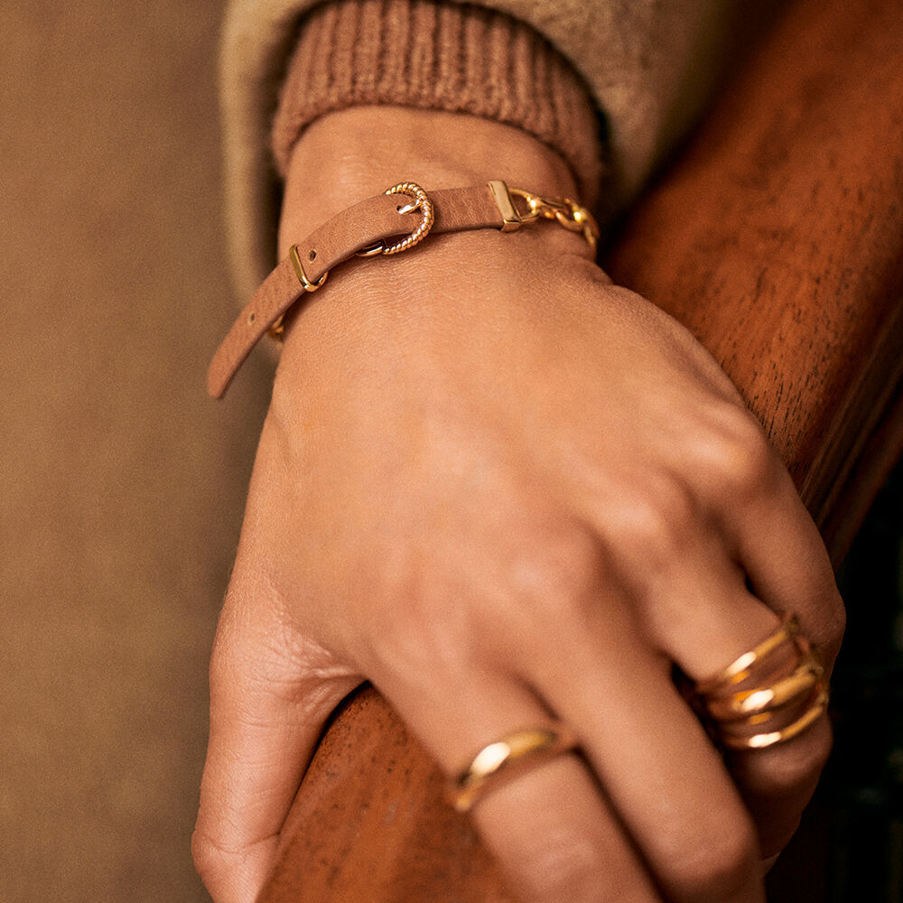 Link bracelet TWIGGY - gold / camel - All jewellery  | Agatha