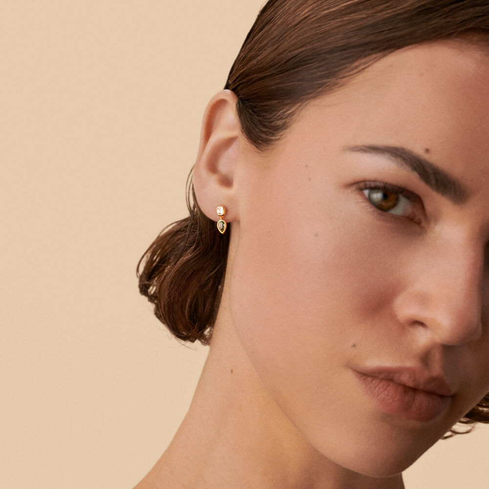 Piercing stud LILA - Water green / golden - Jewellery  | Agatha