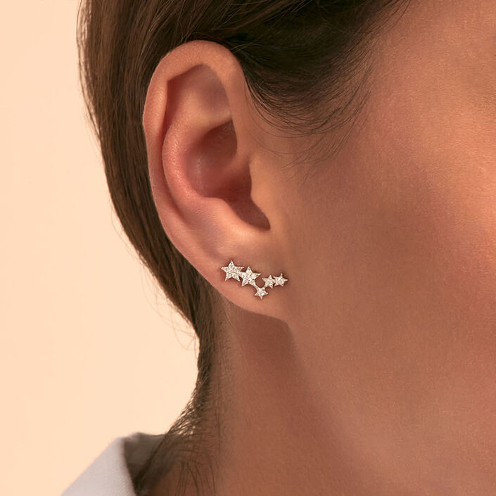 Piercing stud SHINE - Crystal / Silver - All jewellery  | Agatha